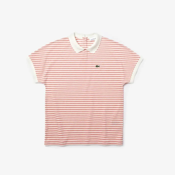 Striped Polo RedWhite Womens Lacoste Polos Outlet