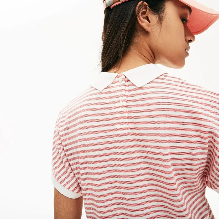 Striped Polo RedWhite Womens Lacoste Polos Outlet