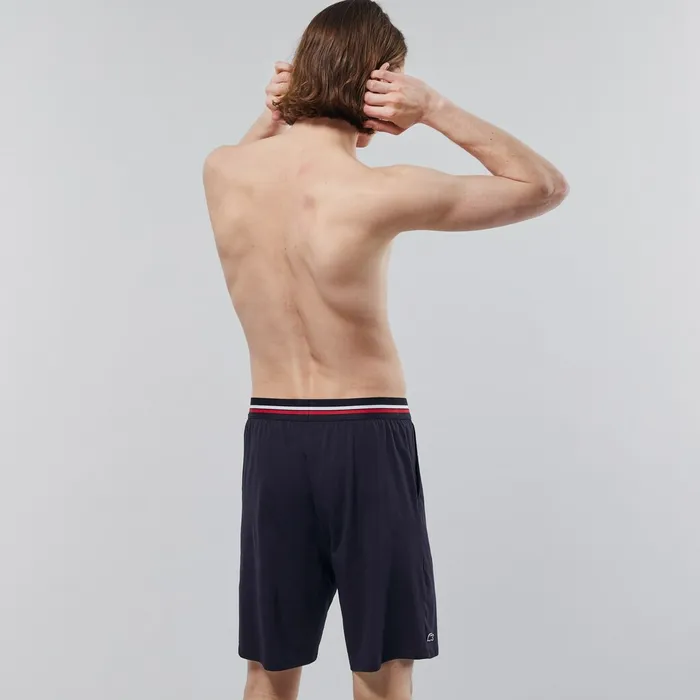 StripedWaist Long Boxer Briefs Navy Blue Mens Lacoste Underwear Store