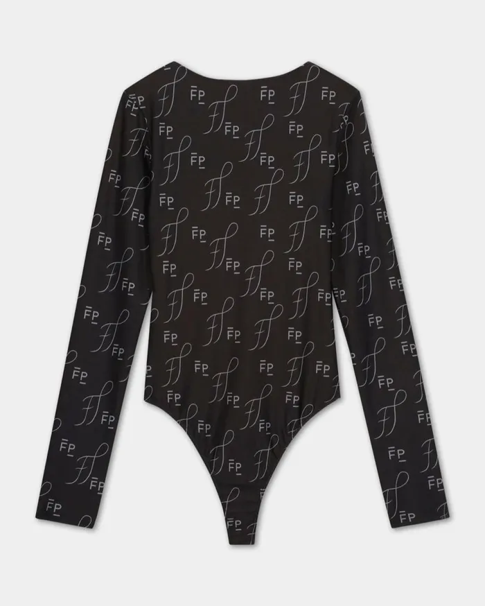 Studio Body Suit Monogram Black Women Filling Pieces TShirts and Shirts