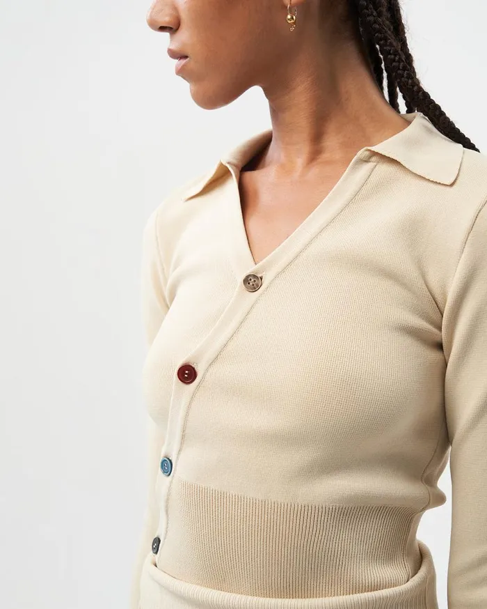 Studio Knit Top Off White Women Filling Pieces TShirts and Shirts