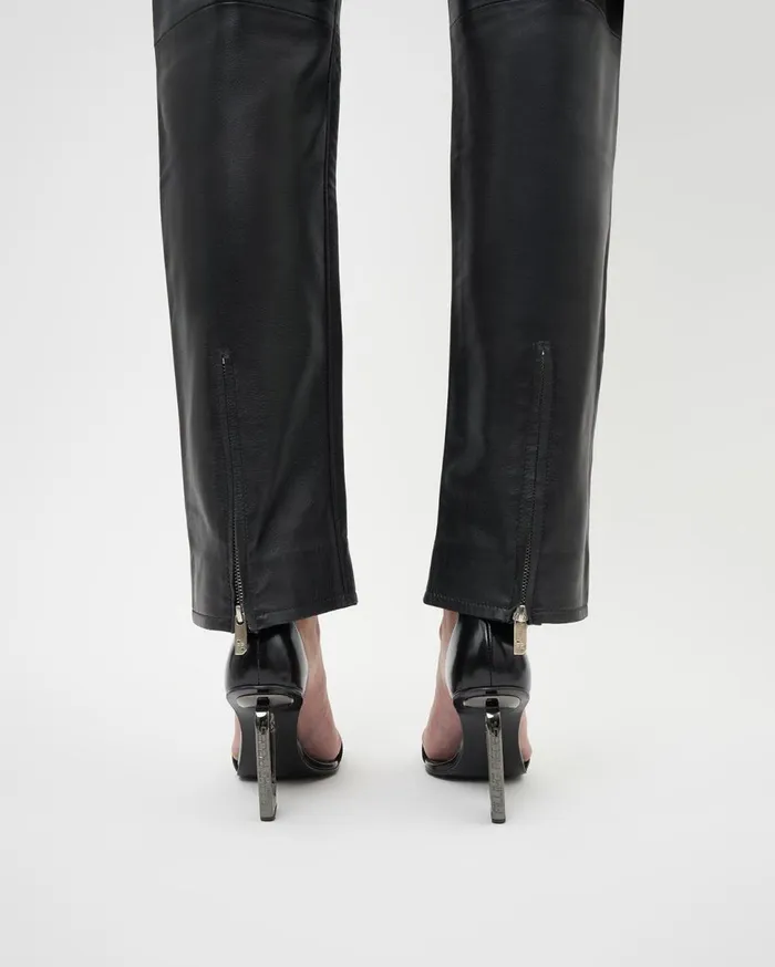 Studio Leather Pants Black Women Filling Pieces Pants and Shorts