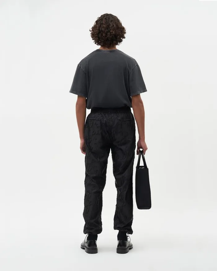 Studio Nylon Cord Pants Monogram Black MenWomen Filling Pieces Pants and Shorts
