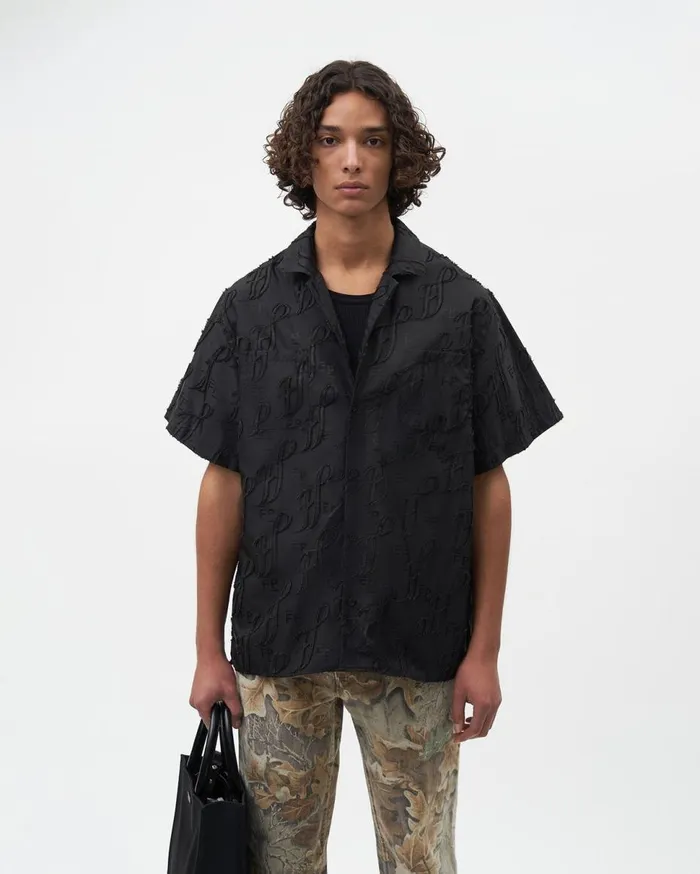 Studio Resort Shirt Monogram Black MenWomen Filling Pieces TShirts and Shirts