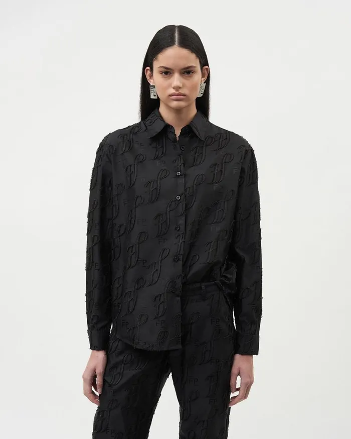 Studio Shirt Monogram Black Women Filling Pieces TShirts and Shirts