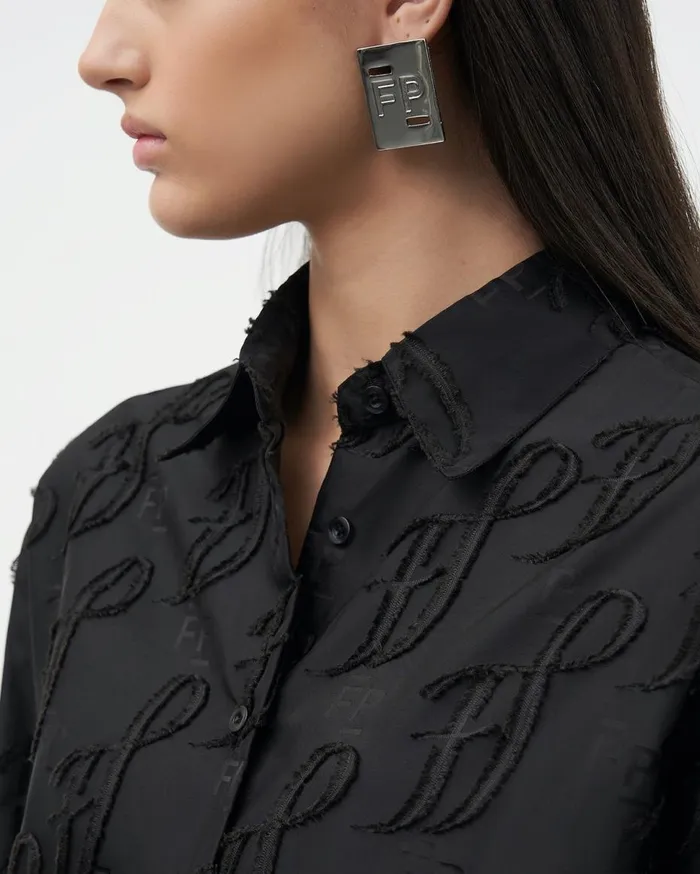 Studio Shirt Monogram Black Women Filling Pieces TShirts and Shirts