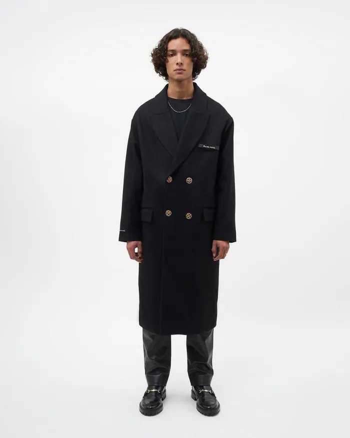 Studio Wool Coat Black WomenMen Filling Pieces Coats and Jackets