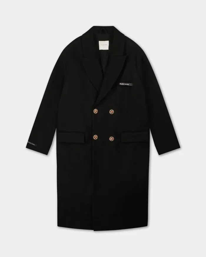 Studio Wool Coat Black WomenMen Filling Pieces Coats and Jackets
