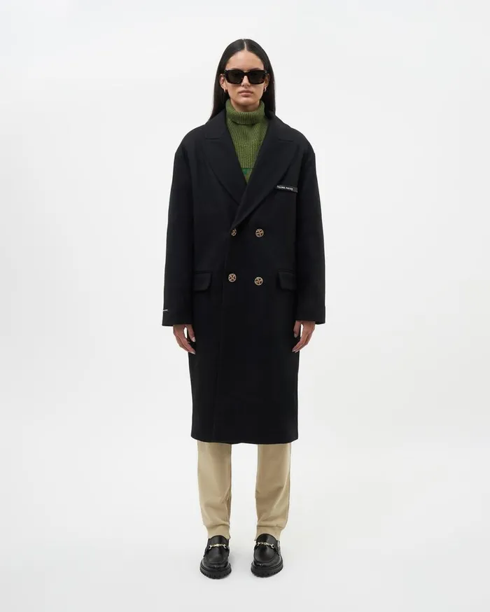 Studio Wool Coat Black WomenMen Filling Pieces Coats and Jackets