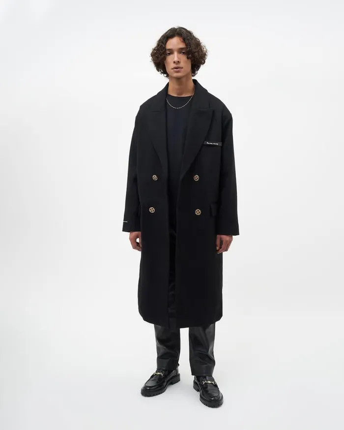 Studio Wool Coat Black WomenMen Filling Pieces Coats and Jackets