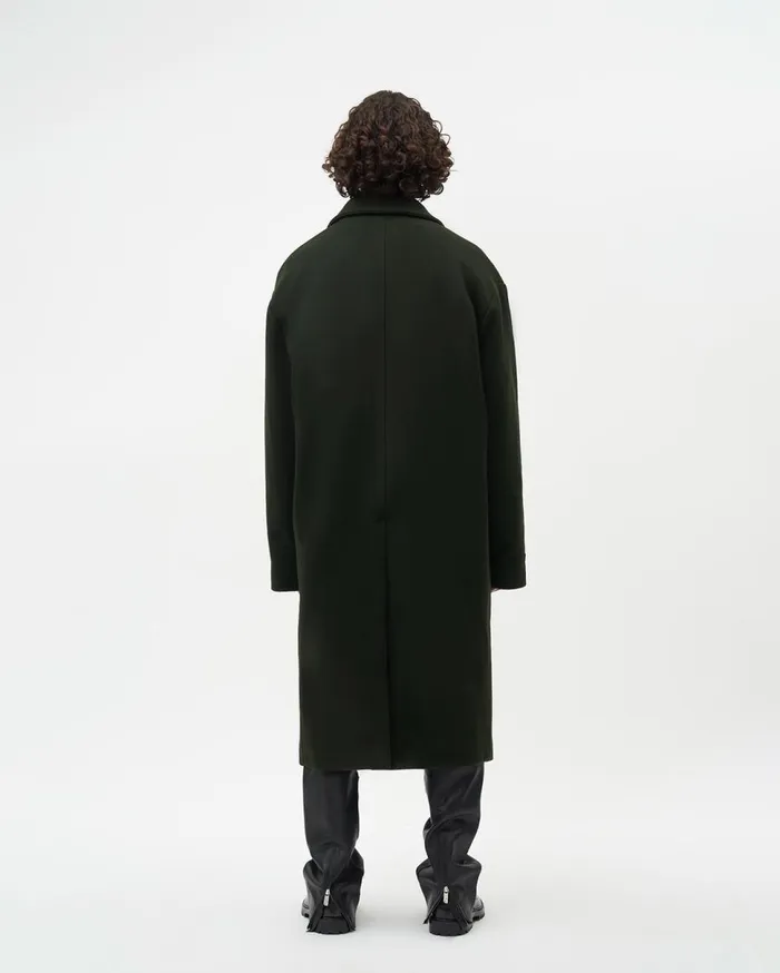 Studio Wool Coat Green MenWomen Filling Pieces Coats and Jackets