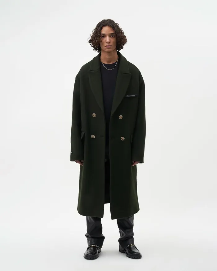 Studio Wool Coat Green WomenMen Filling Pieces Coats and Jackets