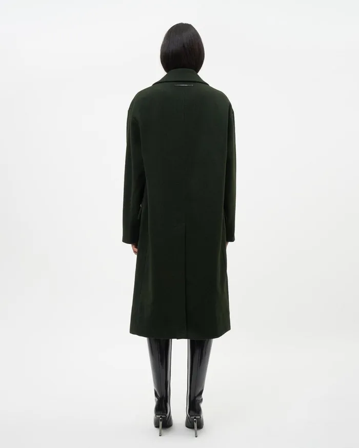 Studio Wool Coat Green WomenMen Filling Pieces Coats and Jackets