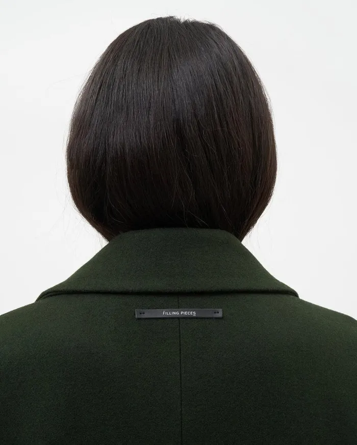 Studio Wool Coat Green WomenMen Filling Pieces Coats and Jackets