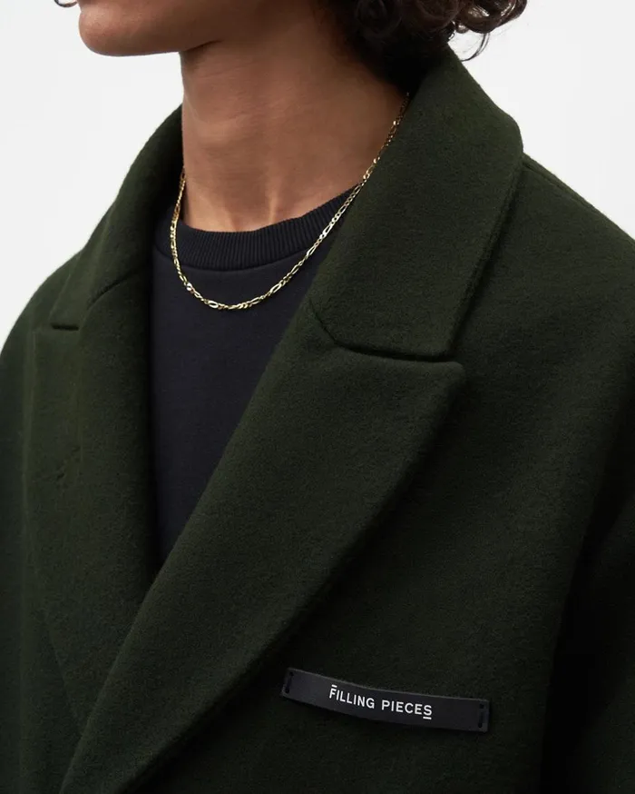 Studio Wool Coat Green WomenMen Filling Pieces Coats and Jackets
