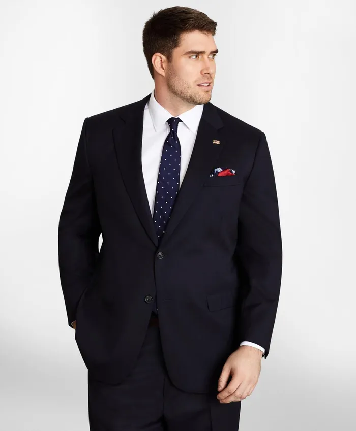 Suits Men Brooks Brothers Big andamp Tall Stretch Wool TwoButton 1818 Suit Navy