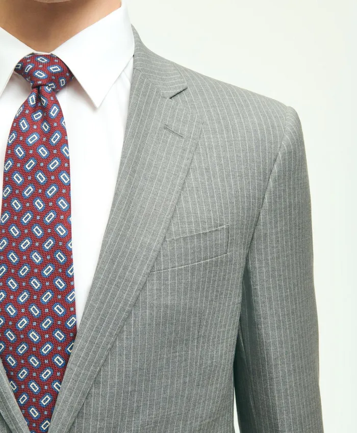 Suits Men Brooks Brothers Brooks Brothers Explorer Collection Classic Fit Wool Pinstripe Suit Jacket Grey White