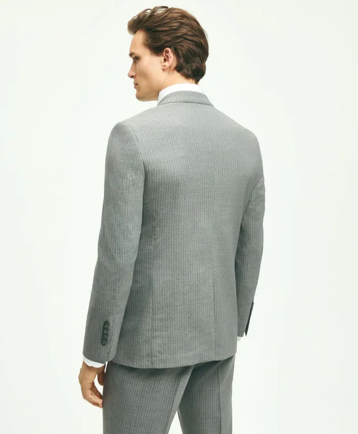 Suits Men Brooks Brothers Brooks Brothers Explorer Collection Classic Fit Wool Pinstripe Suit Jacket Grey White