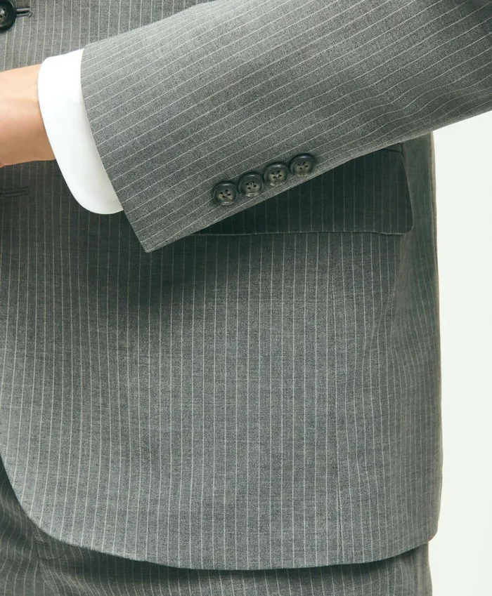Suits Men Brooks Brothers Brooks Brothers Explorer Collection Classic Fit Wool Pinstripe Suit Jacket Grey White