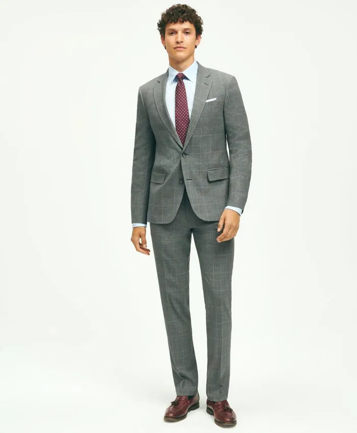 Suits Men Brooks Brothers Brooks Brothers Explorer Collection Classic Fit Wool Plaid Suit Jacket Grey