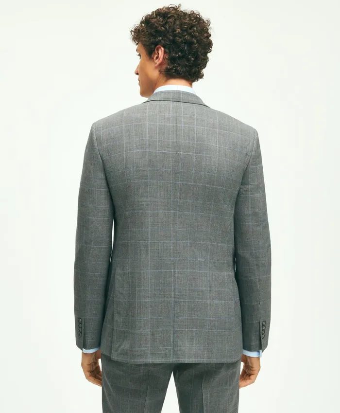 Suits Men Brooks Brothers Brooks Brothers Explorer Collection Classic Fit Wool Plaid Suit Jacket Grey