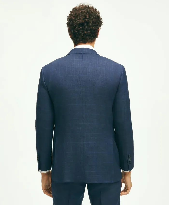 Suits Men Brooks Brothers Brooks Brothers Explorer Collection Classic Fit Wool Windowpane Suit Jacket Navy