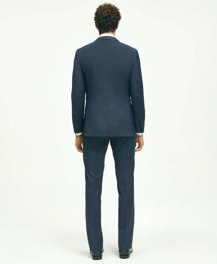 Suits Men Brooks Brothers Classic Fit Wool Checked 1818 Suit Navy