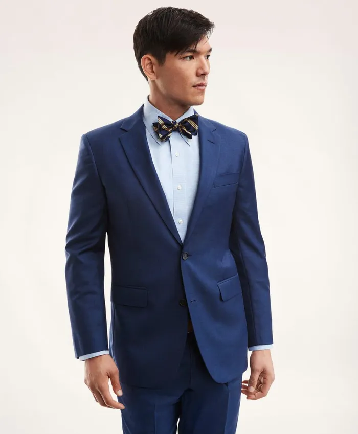 Suits Men Brooks Brothers Madison Fit Sharkskin 1818 Suit Blue