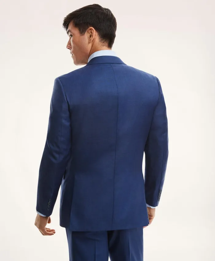 Suits Men Brooks Brothers Madison Fit Sharkskin 1818 Suit Blue