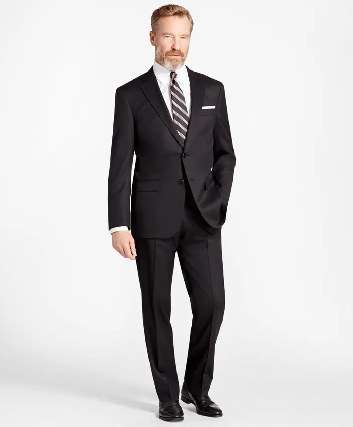 Suits Men Brooks Brothers Madison Fit Stretch Wool TwoButton 1818 Suit Black
