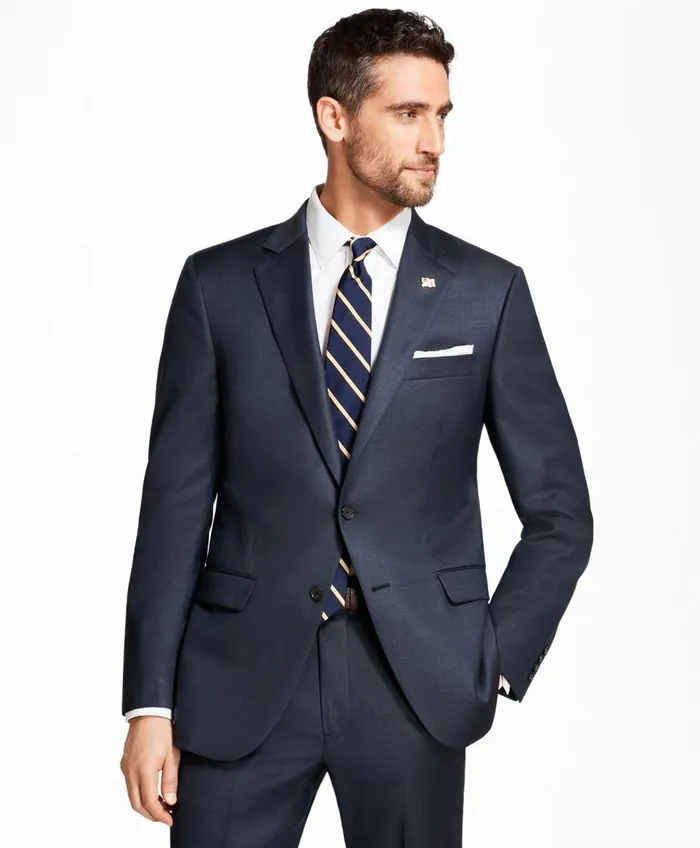 Suits Men Brooks Brothers Madison Fit Tic 1818 Suit Blue
