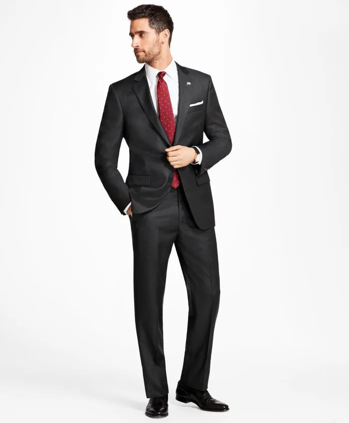 Suits Men Brooks Brothers Madison Fit Tic 1818 Suit Grey