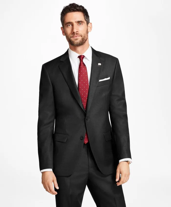 Suits Men Brooks Brothers Madison Fit Tic 1818 Suit Grey