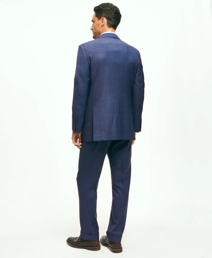 Suits Men Brooks Brothers Madison Fit Wool Overcheck 1818 Suit Blue