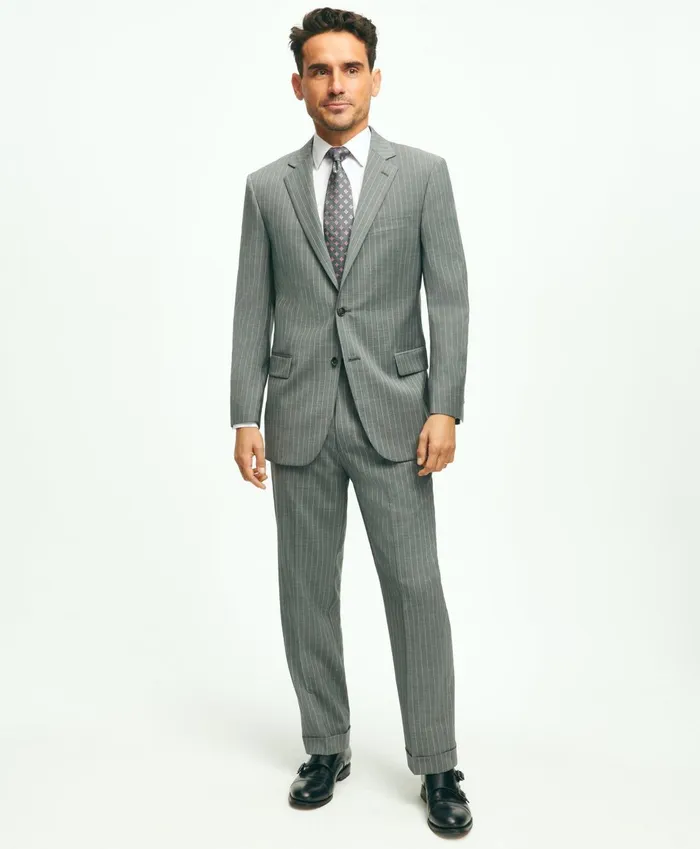 Suits Men Brooks Brothers Madison Fit Wool Pinstripe 1818 Suit Grey