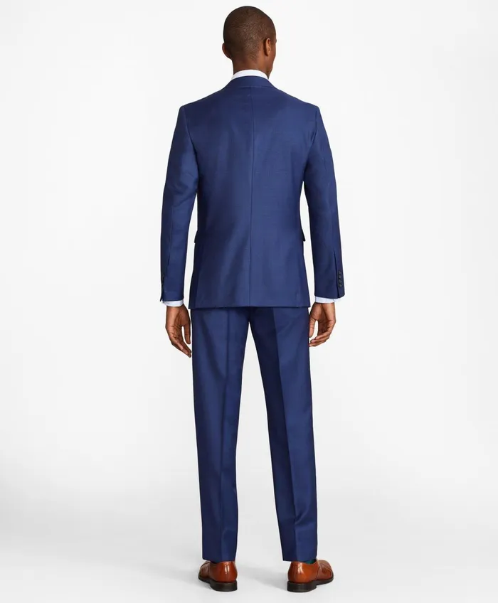 Suits Men Brooks Brothers Milano Fit Sharkskin 1818 Suit Blue