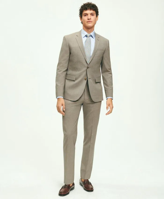 Suits Men Brooks Brothers Milano Fit Stretch Wool 1818 Suit Beige