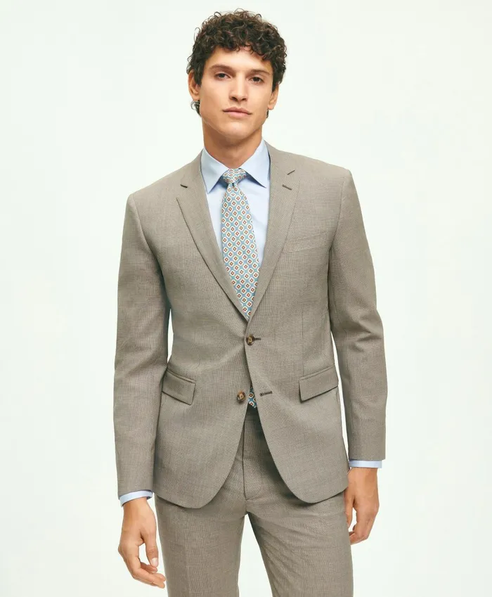 Suits Men Brooks Brothers Milano Fit Stretch Wool 1818 Suit Beige