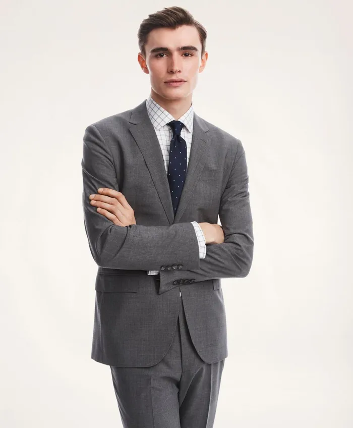 Suits Men Brooks Brothers Milano Fit TwoButton 1818 Suit Grey