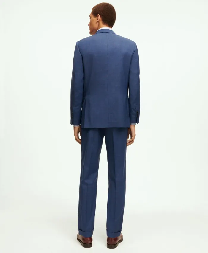 Suits Men Brooks Brothers Milano Fit Wool Overcheck 1818 Suit Blue
