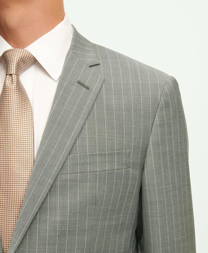 Suits Men Brooks Brothers Milano Fit Wool Pinstripe 1818 Suit Grey