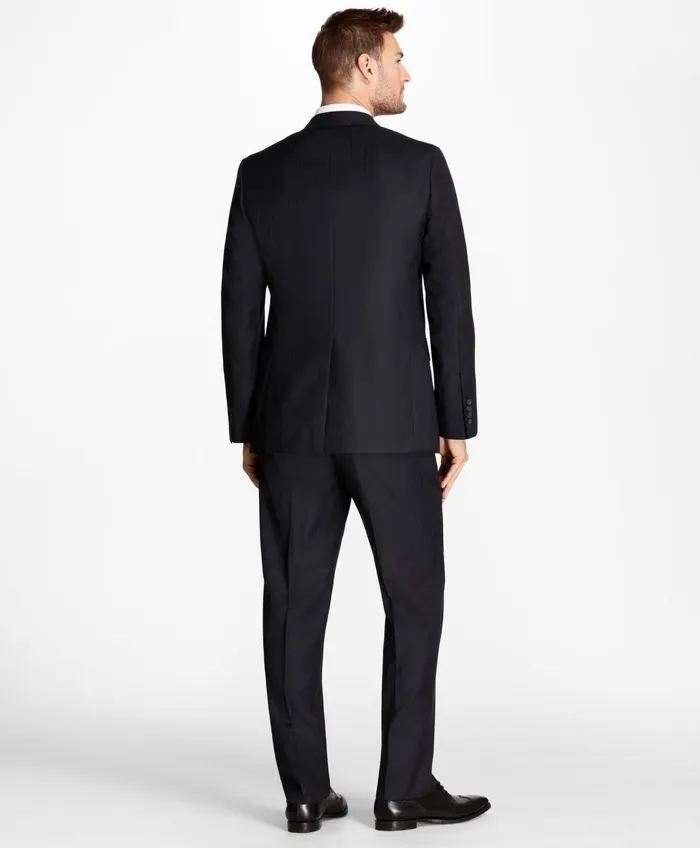 Suits Men Brooks Brothers Regent Fit Blue Herringbone 1818 Suit Navy