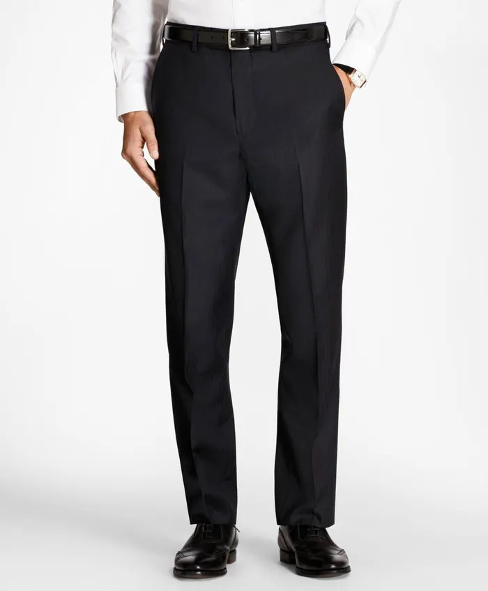 Suits Men Brooks Brothers Regent Fit Blue Herringbone 1818 Suit Navy