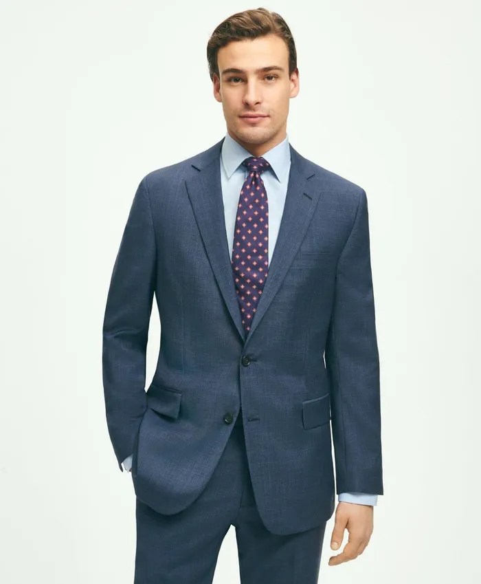 Suits Men Brooks Brothers Regent Fit Check 1818 Suit Navy