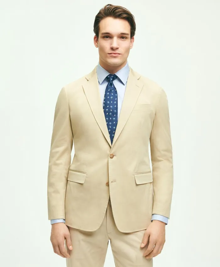 Suits Men Brooks Brothers Regent Fit Cotton Stretch Suit Jacket Beige