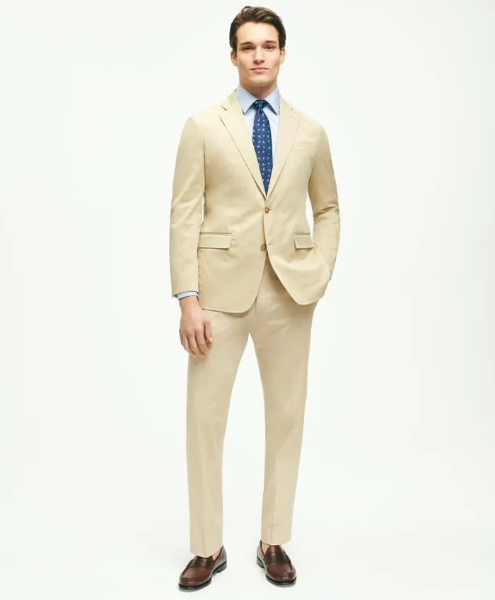 Suits Men Brooks Brothers Regent Fit Cotton Stretch Suit Jacket Beige