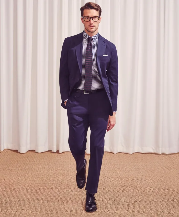 Suits Men Brooks Brothers Regent Fit Cotton Stretch Suit Jacket Navy