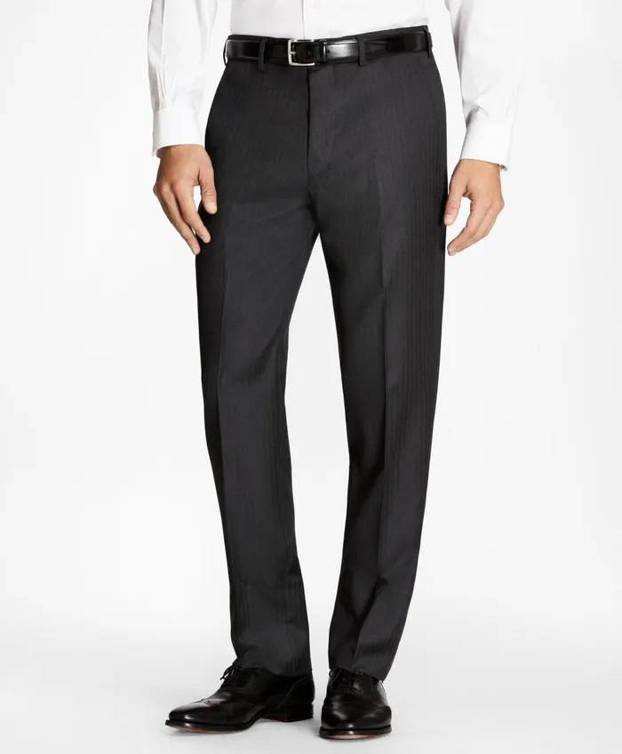 Suits Men Brooks Brothers Regent Fit Grey Herringbone 1818 Suit Grey