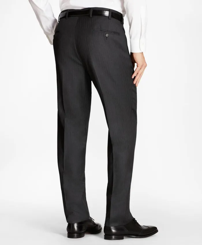 Suits Men Brooks Brothers Regent Fit Grey Herringbone 1818 Suit Grey