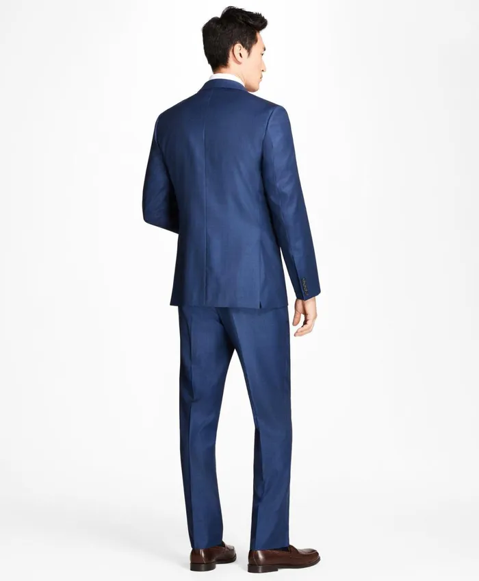 Suits Men Brooks Brothers Regent Fit Sharkskin 1818 Suit Blue